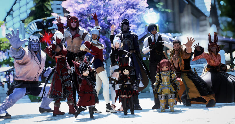 Group shot wearing old glams!